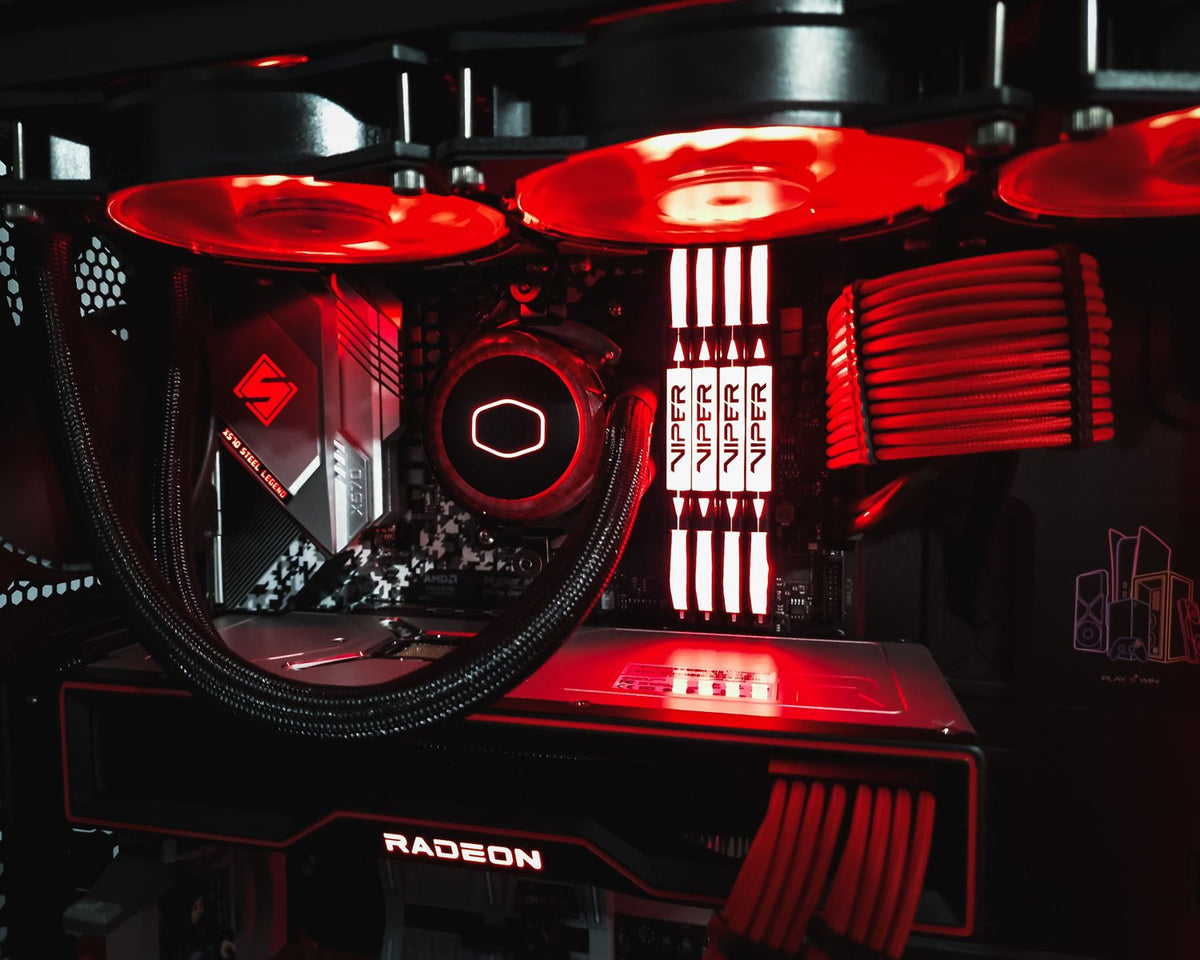 Red lighting and cable finish